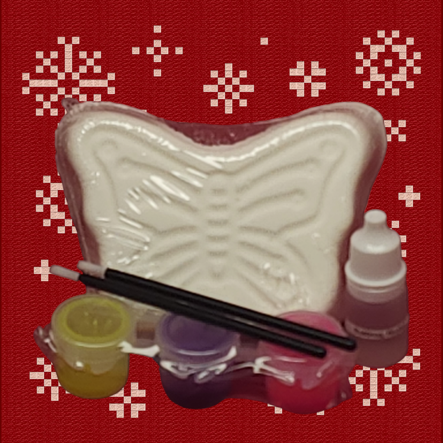 Paint Your Own Butterfly Bath Bomb -  Stocking Stuffer - Stacy's Soap Suds