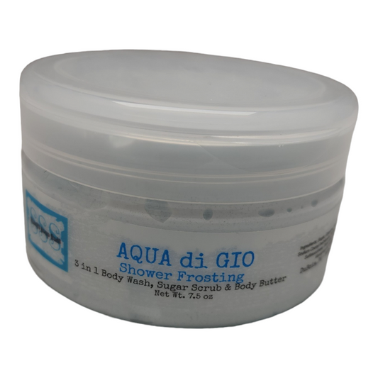 Whipped  Shower Frosting - Aqua di Gio 7.5 oz - Stacy's Soap Suds