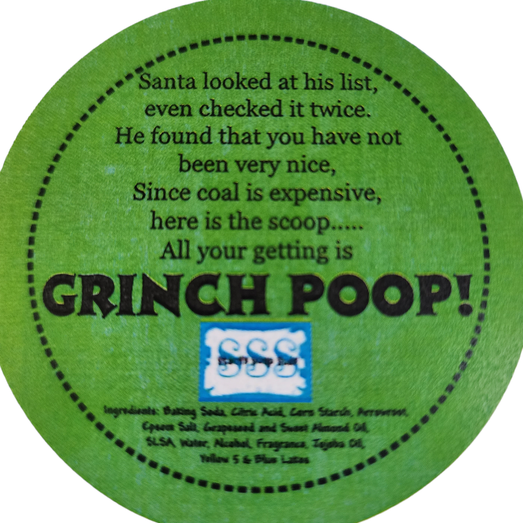 Grinch Poo Emoji Bath Bomb - Stacy's Soap Suds
