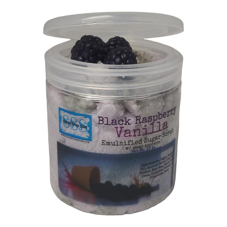 Black Raspberry Vanilla Emulsified Sugar Scrub - 10 oz - Stacy's Soap Suds