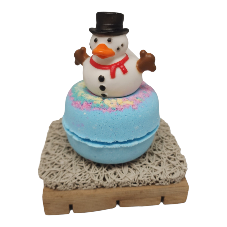 Snowman Duckie Donut Bath Bomb - Stacy's Soap Suds