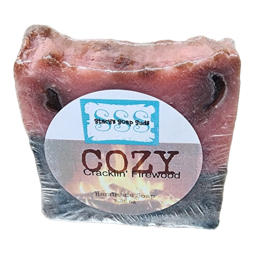 COZY Cracklin' Firewood Scented Soap - Stacy's Soap Suds