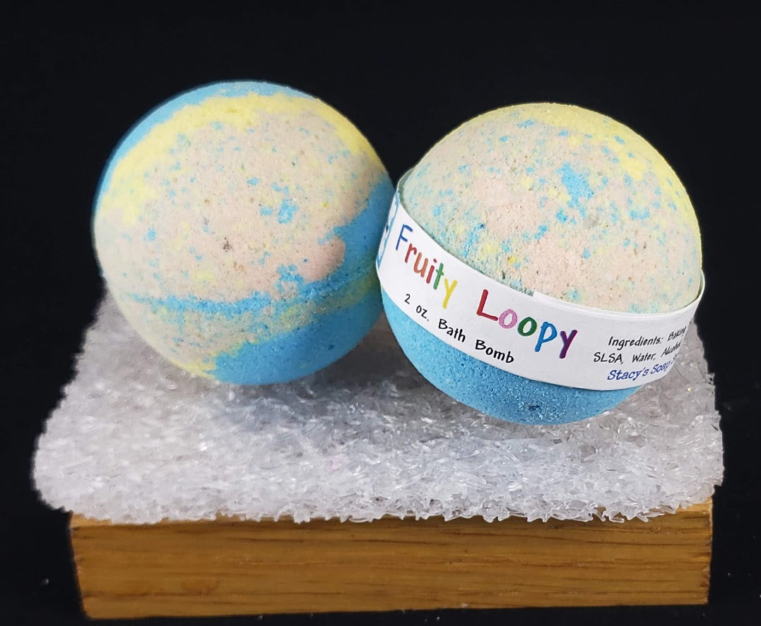 Fruity Loopy Bath Bomb - 2 oz - Stacy's Soap Suds